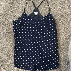 J crew scallop polka dot tank